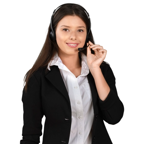 Support agent with a laptop